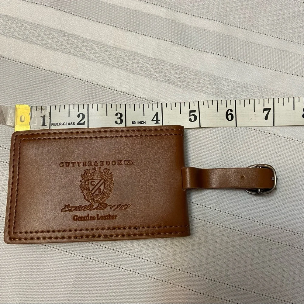 Cutter & Buck Genuine Leather Snap Closure Travel Luggage ID Name Tag - NEW